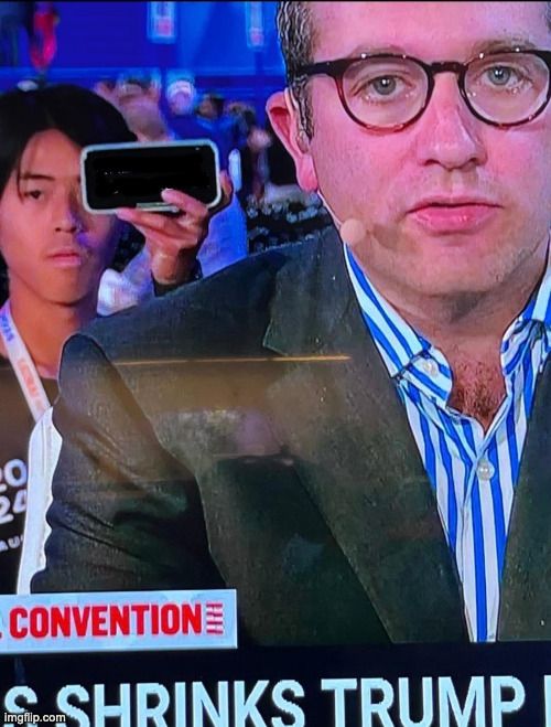 Kid Photobombs CNN at DNC with Phone Blank Meme Template