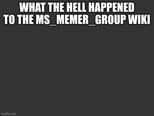 WHAT THE HELL HAPPENED TO THE MS_MEMER_GROUP WIKI | made w/ Imgflip meme maker