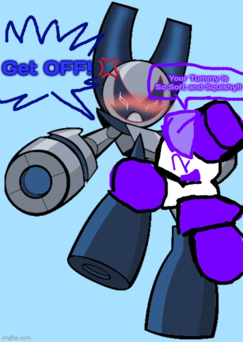 What if Roxanne Was in RobotBoy? | Get OFF! Your Tummy is So Soft and Squishy!! | image tagged in robotboy superactivated,what if roxanne was in this show,shitpost,ayy lmao,tummy,roxanne | made w/ Imgflip meme maker