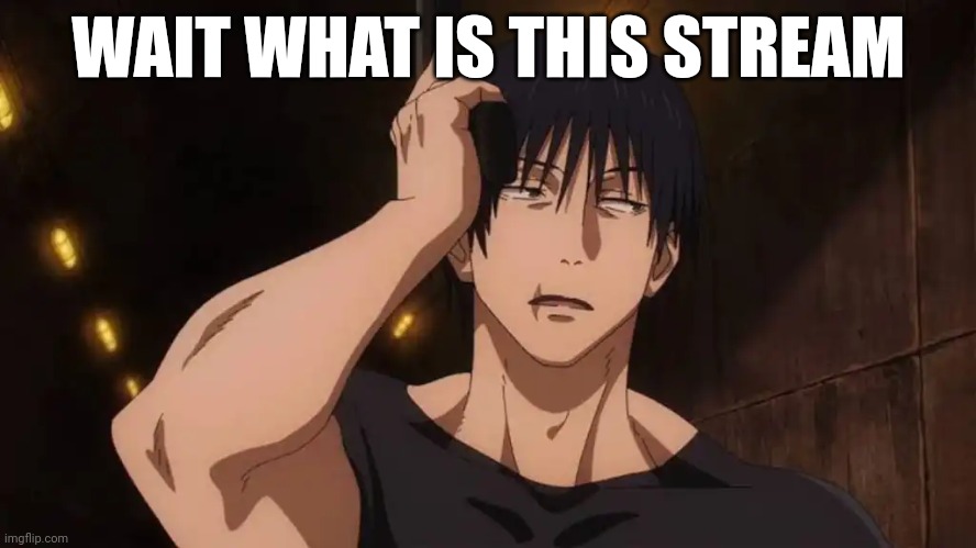 Toji 'ugh' | WAIT WHAT IS THIS STREAM | image tagged in toji 'ugh' | made w/ Imgflip meme maker