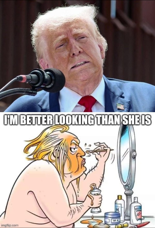 better looking | image tagged in trump,clown makeup | made w/ Imgflip meme maker