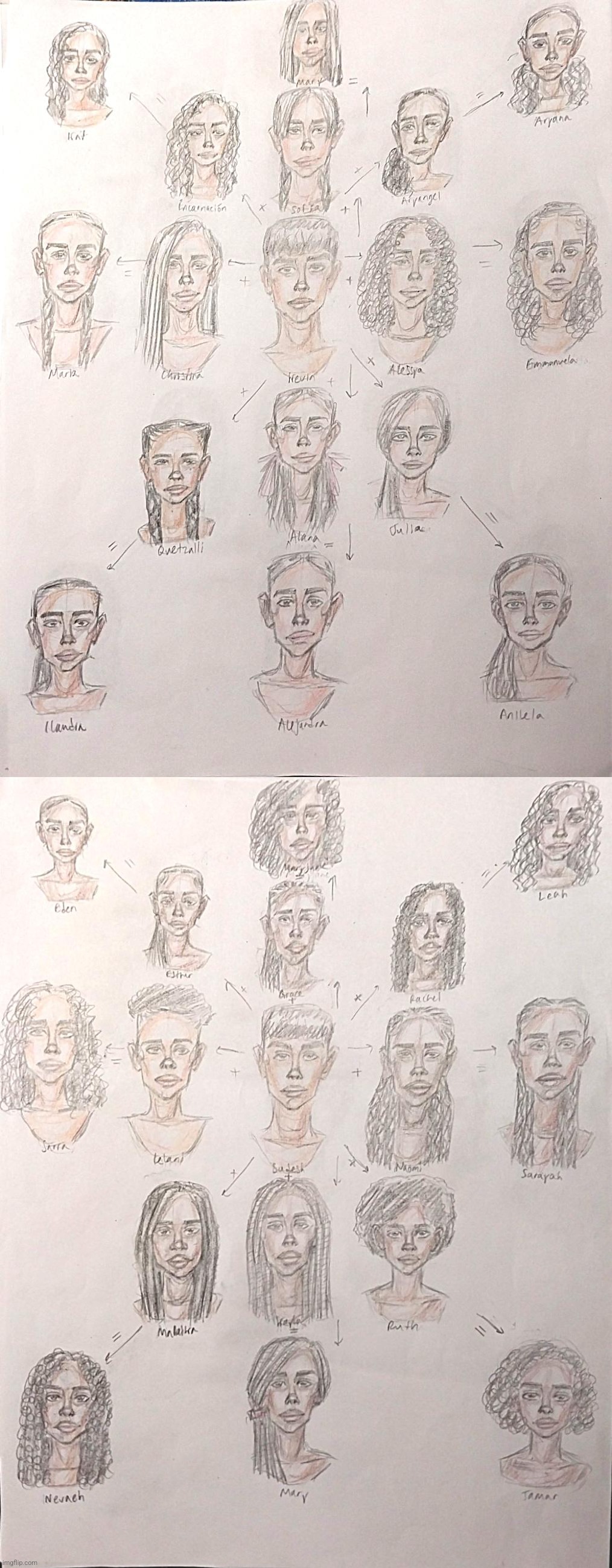 Indo-Latino vs Indo-African Offspring | image tagged in offspring,drawings,colored pencils,sketch | made w/ Imgflip meme maker