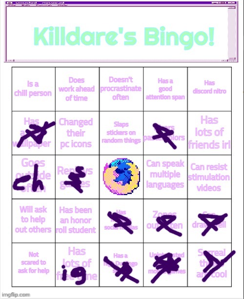 what exactly is a stimulation video? | image tagged in killdare's bingo | made w/ Imgflip meme maker