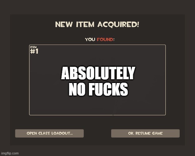 You got tf2 shit | ABSOLUTELY NO FUCKS | image tagged in you got tf2 shit | made w/ Imgflip meme maker