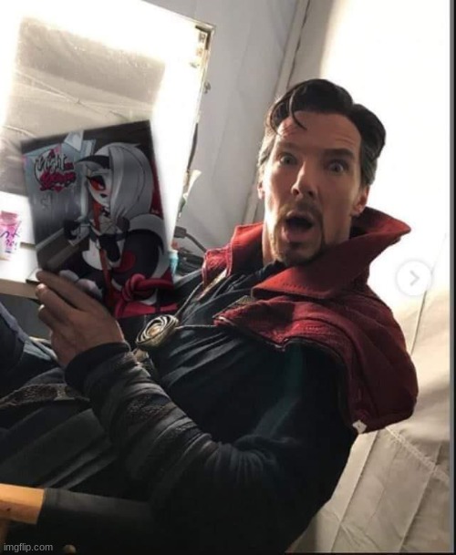 doctor strange holding a night with loona | image tagged in doctor strange holding a night with loona | made w/ Imgflip meme maker