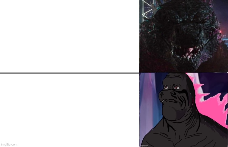 Godzilla happy/sad Blank Meme Template