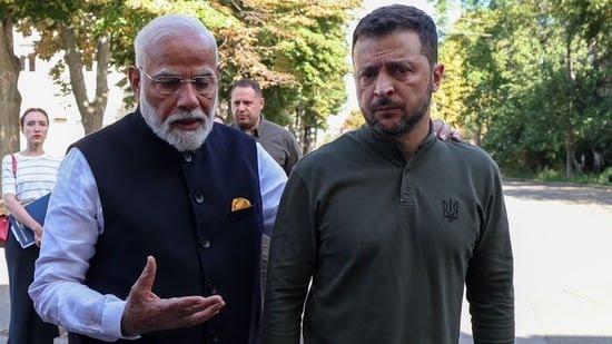 Modi meets zelensky Blank Meme Template