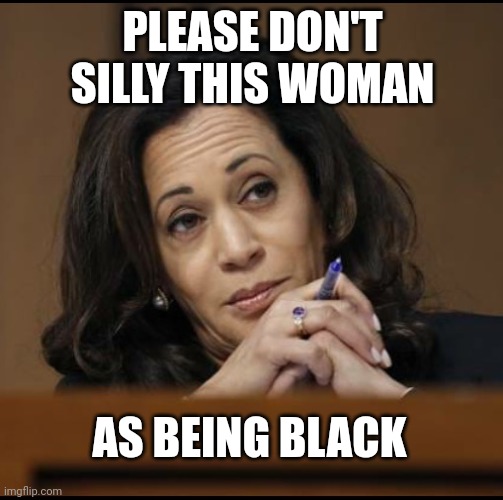 Kamala Harris  | PLEASE DON'T SILLY THIS WOMAN AS BEING BLACK | image tagged in kamala harris | made w/ Imgflip meme maker