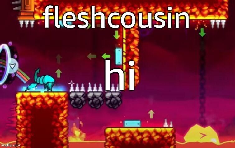 fleshcousins annoucement temp | hi | image tagged in fleshcousins annoucement temp | made w/ Imgflip meme maker