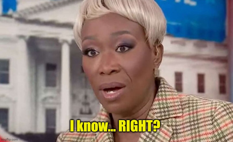 Joy reid | I know... RIGHT? | image tagged in joy reid | made w/ Imgflip meme maker