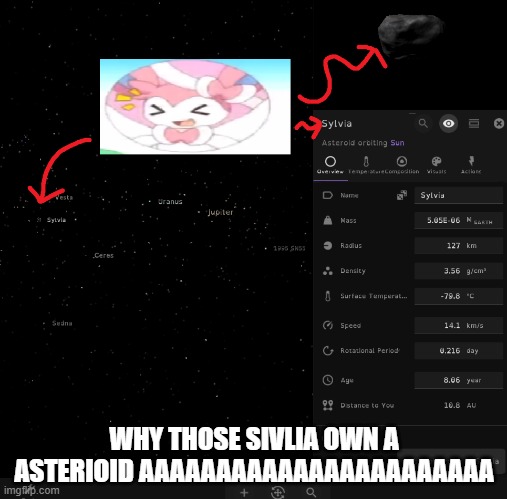 WHY THOSE SIVLIA OWN A ASTERIOID AAAAAAAAAAAAAAAAAAAAAAA | made w/ Imgflip meme maker