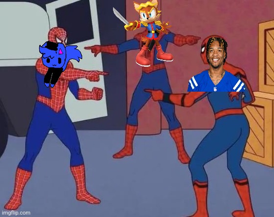 3 Spiderman Pointing | image tagged in 3 spiderman pointing | made w/ Imgflip meme maker