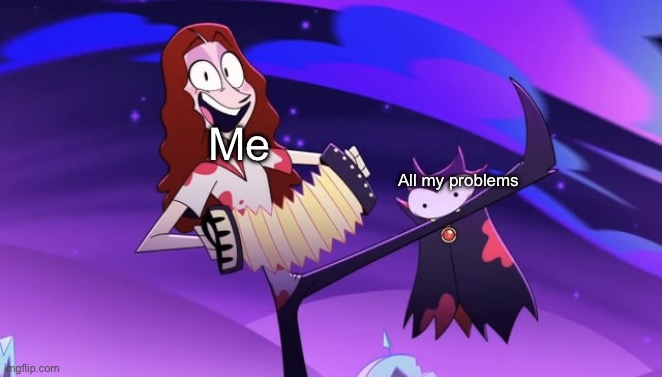 It’s tru | Me; All my problems | image tagged in vampire biting weird al | made w/ Imgflip meme maker