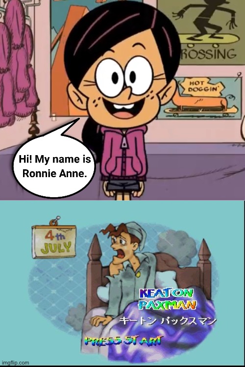 R. A. Santiago Meets Keaton Paxman | image tagged in videogames,the loud house,ronnie anne santiago,videogame,playstation,ronnie anne | made w/ Imgflip meme maker