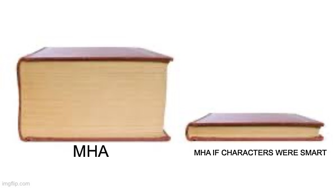 . | MHA IF CHARACTERS WERE SMART; MHA | image tagged in big book small book | made w/ Imgflip meme maker