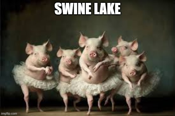 memes by Brad - Swine Lake | SWINE LAKE | image tagged in funny,fun,pigs,dancing,ballet,humor | made w/ Imgflip meme maker