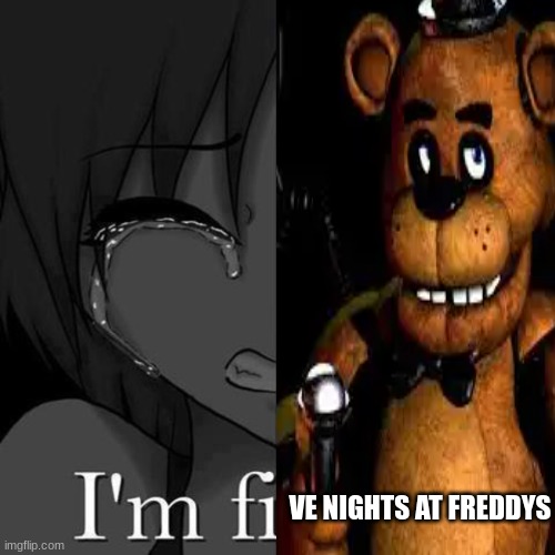 I'm fi | VE NIGHTS AT FREDDYS | image tagged in i'm fi | made w/ Imgflip meme maker