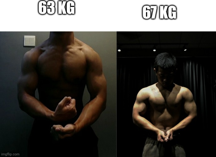 lotta difference | 63 KG; 67 KG | made w/ Imgflip meme maker