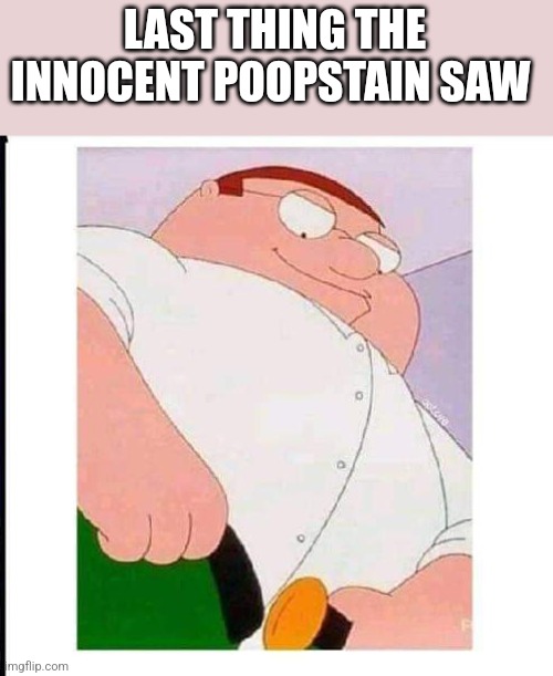 Poop | LAST THING THE INNOCENT POOPSTAIN SAW | made w/ Imgflip meme maker