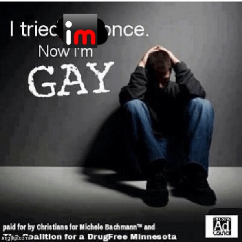 i tried x once now im gay | image tagged in i tried x once now im gay | made w/ Imgflip meme maker