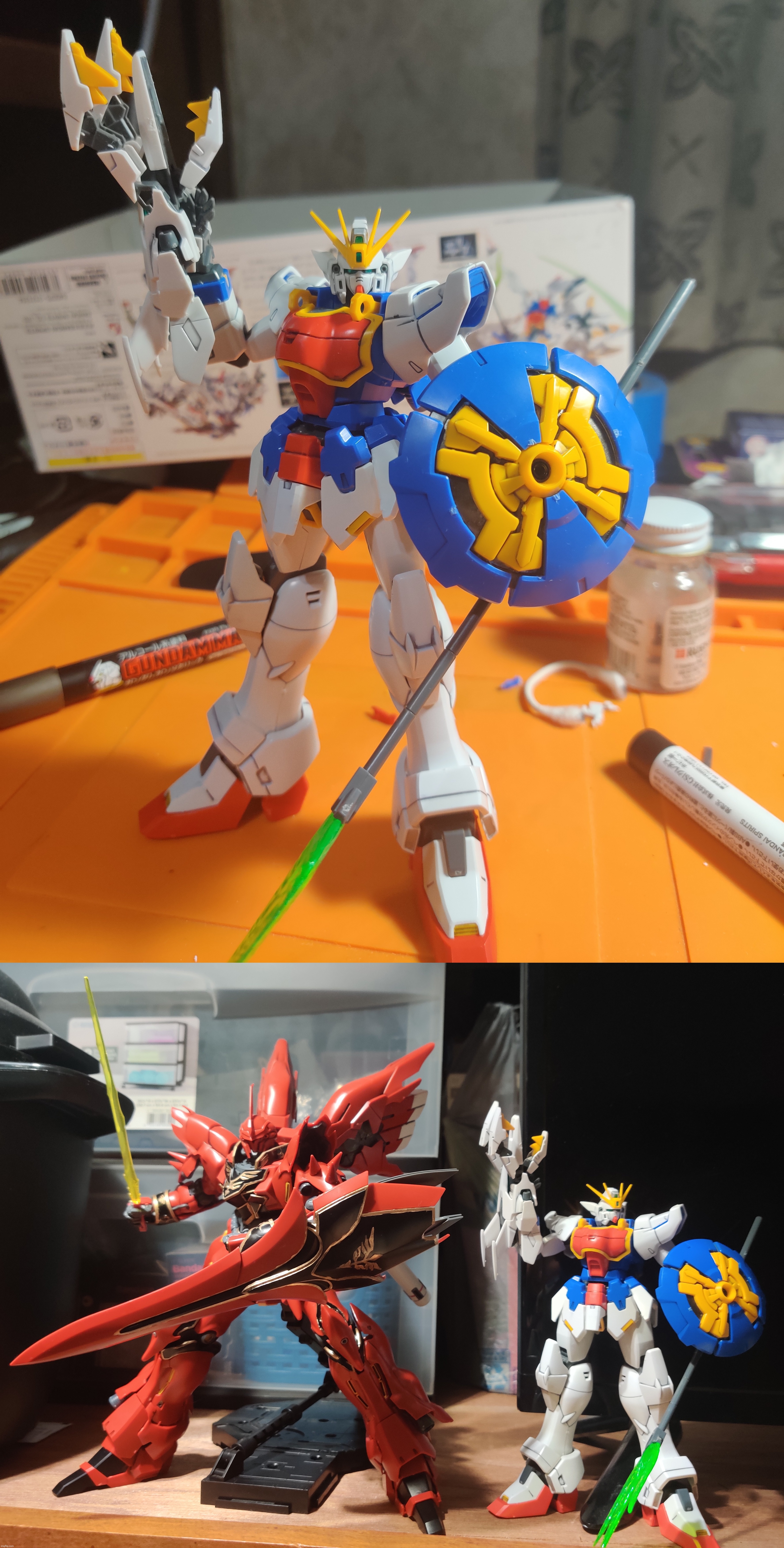 Panel-lined, and compared with the sinanju. Looks kinda short next to it ngl | made w/ Imgflip meme maker