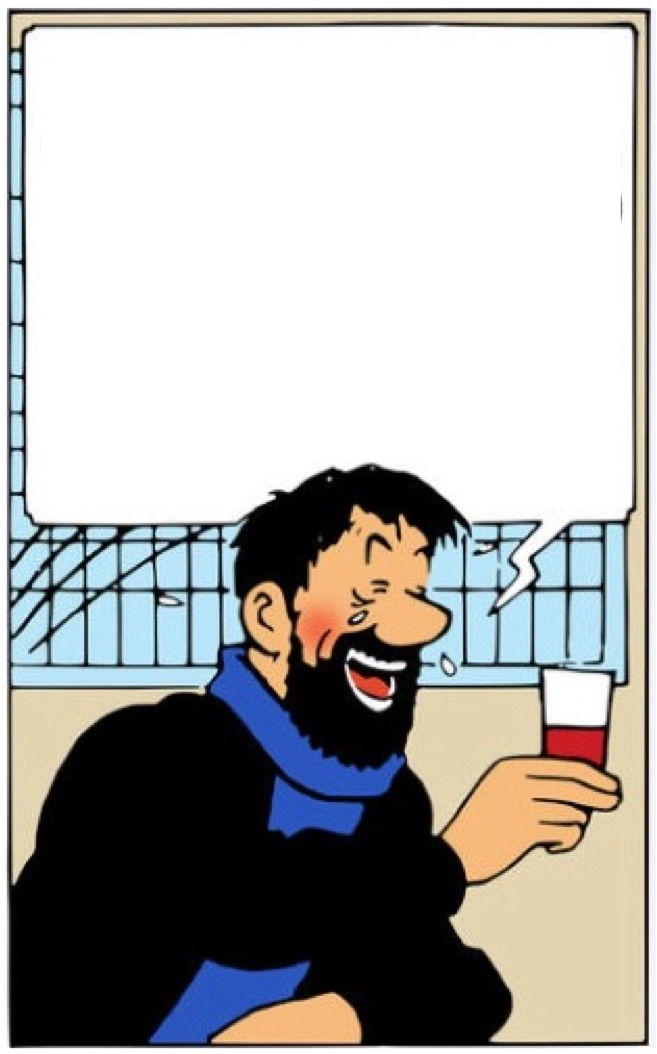 Captain Haddock laughing Blank Meme Template