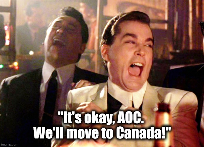 Good Fellas Hilarious Meme | "It's okay, AOC.  We'll move to Canada!" | image tagged in memes,good fellas hilarious | made w/ Imgflip meme maker