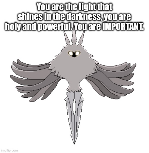 The Radiance | You are the light that shines in the darkness, you are holy and powerful. You are IMPORTANT. | image tagged in the radiance | made w/ Imgflip meme maker