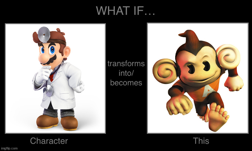 what if mario transforms into a monkey | image tagged in what if character transforms into become hmm,what if,mario,monkey,monkey business,videogames | made w/ Imgflip meme maker