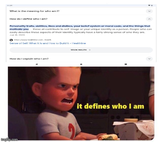 It defines who I am (literally) | image tagged in it defines who i am,anti meme | made w/ Imgflip meme maker