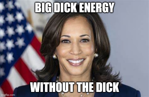 Kamala Harris Hawk Tuah | BIG DICK ENERGY; WITHOUT THE DICK | image tagged in kamala harris hawk tuah | made w/ Imgflip meme maker