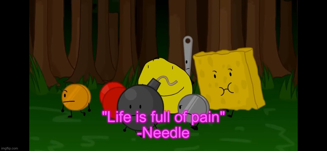 "Life is full of pain"
-Needle | image tagged in bfdi,needles | made w/ Imgflip meme maker