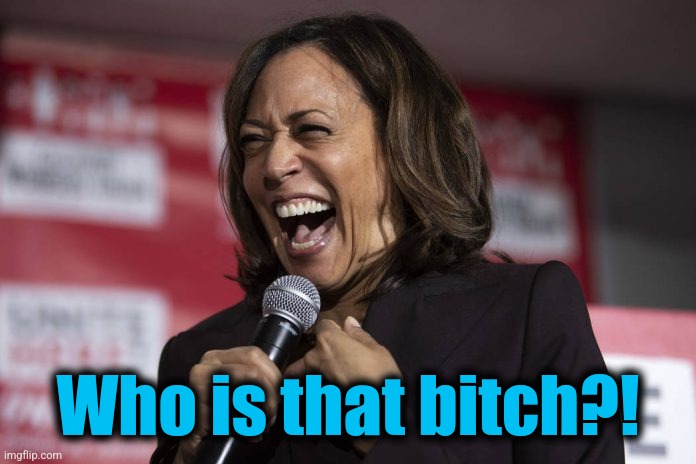 Kamala laughing | Who is that bitch?! | image tagged in kamala laughing | made w/ Imgflip meme maker