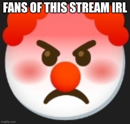 angry clown | FANS OF THIS STREAM IRL | image tagged in angry clown | made w/ Imgflip meme maker