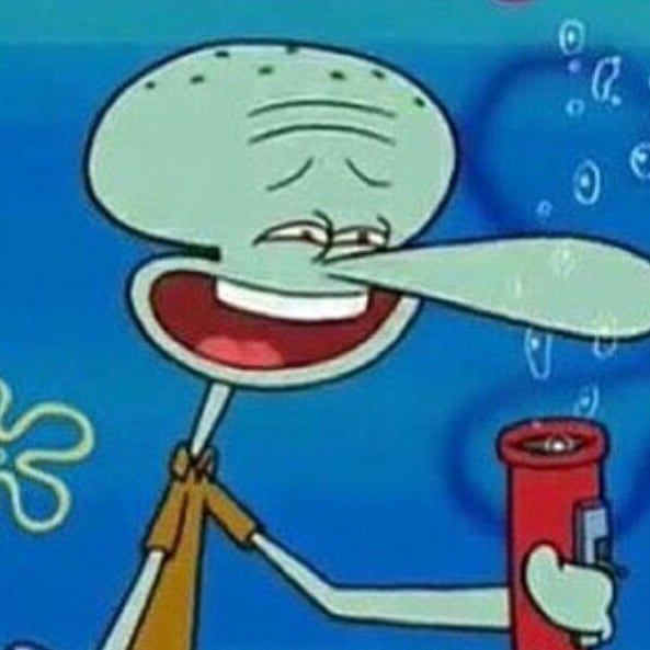 High Quality laughing squidward Blank Meme Template