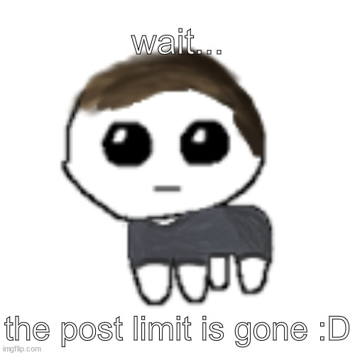 i didn't know, until i posted a meme | wait... the post limit is gone :D | image tagged in linus yippe | made w/ Imgflip meme maker