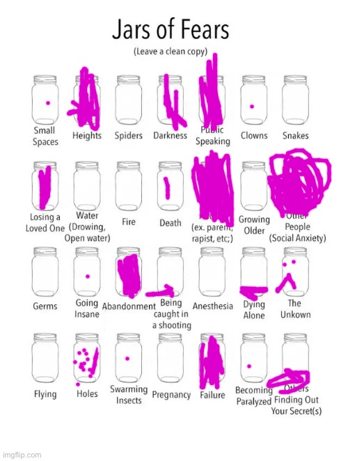 Jar of fears clear version | image tagged in jar of fears clear version | made w/ Imgflip meme maker