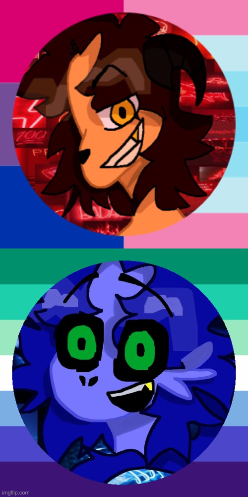 Made oc PFP for fun (top one is onyx, the other one is reef) | made w/ Imgflip meme maker