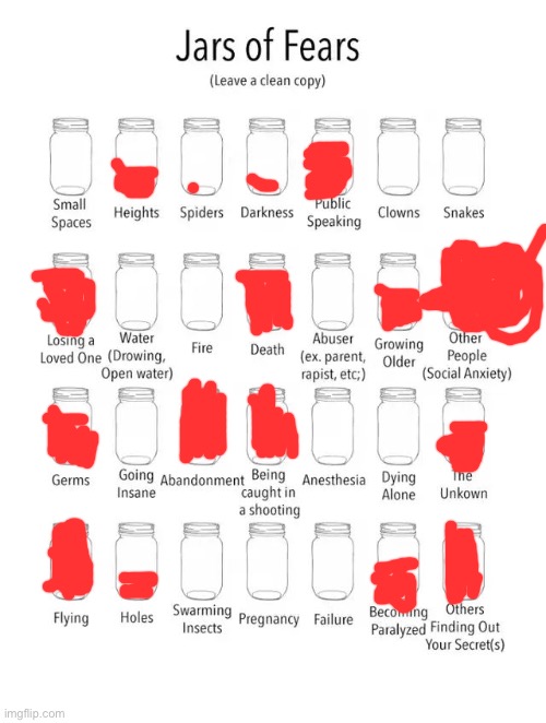 Jar of fears clear version | image tagged in jar of fears clear version | made w/ Imgflip meme maker