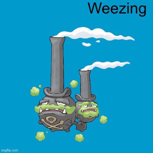 Blank Weezer blue album edit | Weezing | image tagged in blank weezer blue album edit,pokemon | made w/ Imgflip meme maker