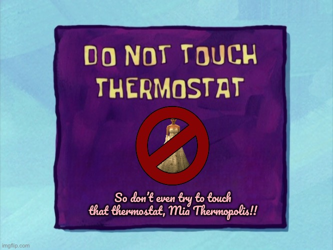 Do Not Touch Thermostat (Disney Princess Style) | So don’t even try to touch that thermostat, Mia Thermopolis!! | image tagged in disney,disney princess,spongebob squarepants,nickelodeon,spongebob,princess | made w/ Imgflip meme maker