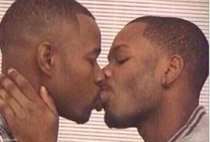 Black people kissing | image tagged in black people kissing | made w/ Imgflip meme maker