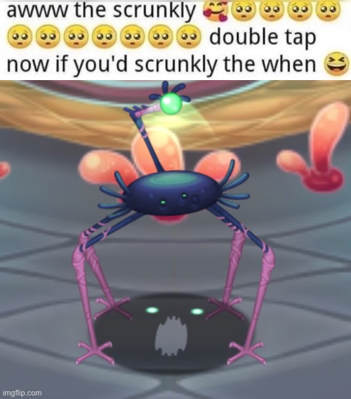 spnider | image tagged in awww the skrunkly by tc | made w/ Imgflip meme maker