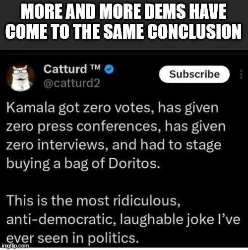 MORE AND MORE DEMS HAVE COME TO THE SAME CONCLUSION | made w/ Imgflip meme maker