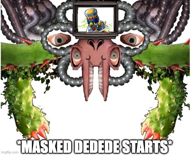 Blank Photoshop Flowey | *MASKED DEDEDE STARTS* | image tagged in blank photoshop flowey | made w/ Imgflip meme maker