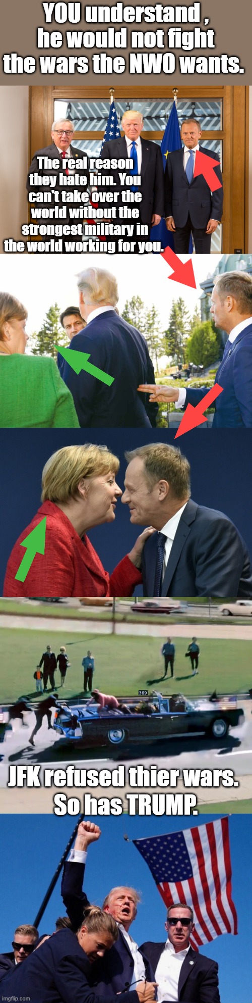 It's obviious even to a blind man by now. TDS is we got to get this guy out of the way so World Domination can be completed | YOU understand , he would not fight the wars the NWO wants. The real reason they hate him. You can't take over the world without the strongest military in the world working for you. JFK refused thier wars. So has TRUMP. | made w/ Imgflip meme maker