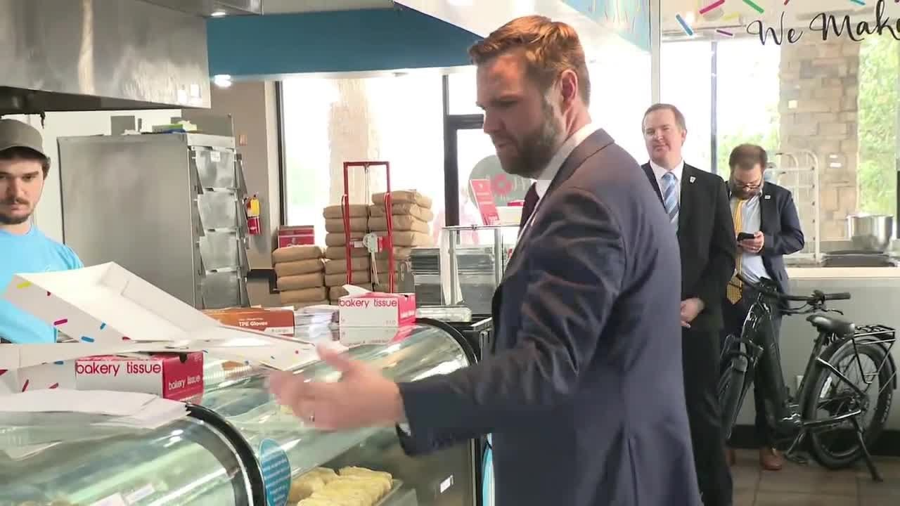 JD Vance donut shop Blank Meme Template