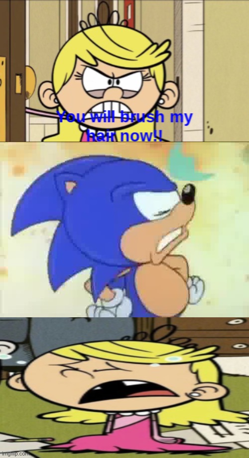 Sonic Says No to Lola | image tagged in the loud house,nickelodeon,sonic the hedgehog,sega,cartoon,90s | made w/ Imgflip meme maker