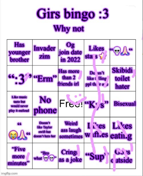Bingo | image tagged in girs dumb bingo | made w/ Imgflip meme maker