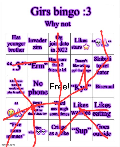 Girs dumb bingo | image tagged in girs dumb bingo | made w/ Imgflip meme maker